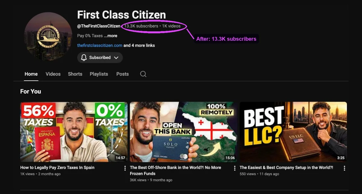 Miguel Girones YouTube · before and after, numbers circled